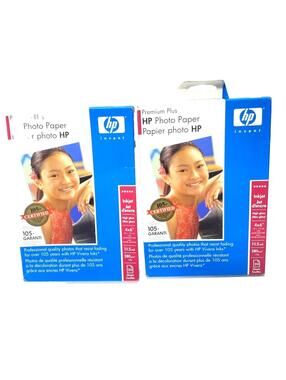 Premium Plus HP Photo Paper 2-Box Set High Gloss Inkjet 4x6" 20 Sheets per Box